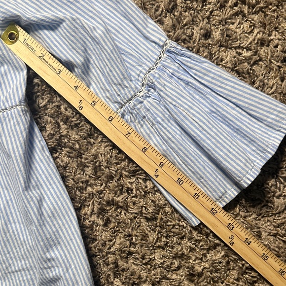 GAP Light Blue and White Striped embroidered Top Size S - Picture 8 of 9